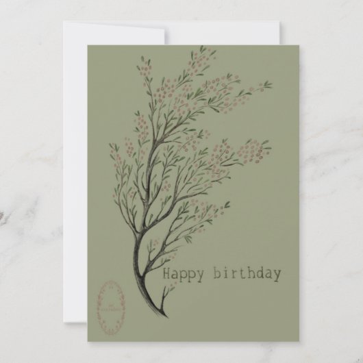 carte d'anniversaire botanique (Devant)