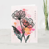 Carte d'anniversaire botanique audacieuse (Devant)
