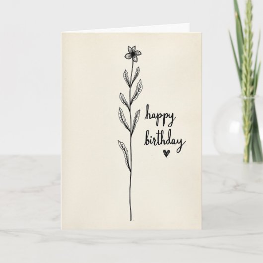 Carte d'anniversaire botanique classique (Devant)