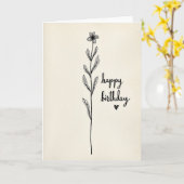 Carte d'anniversaire botanique classique (Fleur jaune)