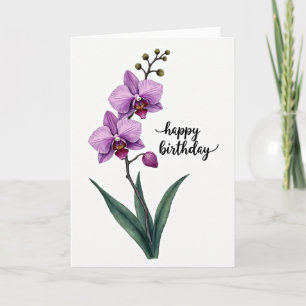 Carte d'anniversaire botanique douce