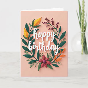 Carte d'anniversaire botanique en couches