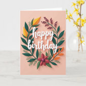 Carte d'anniversaire botanique en couches (Fleur jaune)
