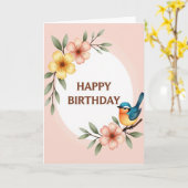Carte d'anniversaire botanique éthérée (Fleur jaune)