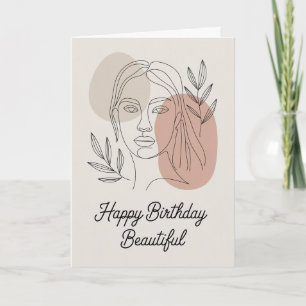 Carte d'anniversaire botanique minimaliste en lign