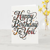 Carte d'anniversaire botanique scriptée (Fleur jaune)