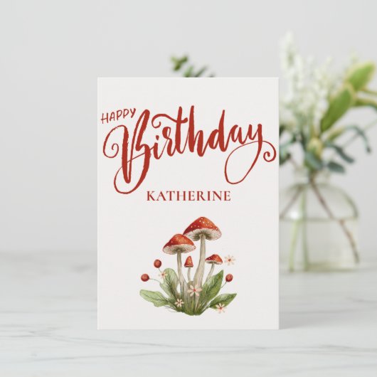 Carte d'Anniversaire Botanique Soignée (Debout devant)