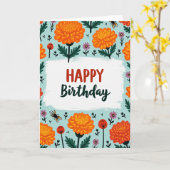 Carte d'anniversaire botanique texturée (Fleur jaune)