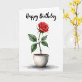 Carte d'anniversaire botanique vive (Fleur jaune)