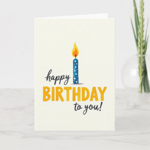 Carte d'anniversaire Bougie à pois
