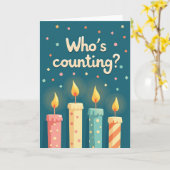 Carte d'anniversaire Bougie Colorée (Fleur jaune)