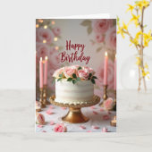 Carte d'anniversaire Bougie Givrée (Fleur jaune)