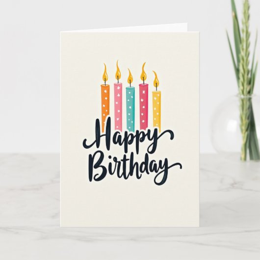 Carte d'anniversaire Bougie Joyeuse (Devant)