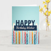 Carte d'anniversaire Bougie Joyeuse (Fleur jaune)