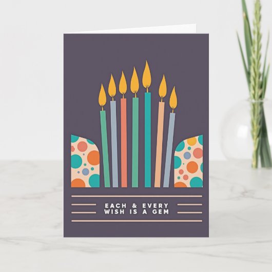 Carte d'anniversaire Bougie Moderne (Devant)