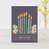 Carte d'anniversaire Bougie Moderne (Fleur jaune)