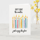 Carte d'anniversaire Bougie Pastel (Fleur jaune)