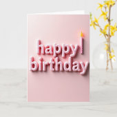 Carte d'anniversaire Bougie Potelée (Fleur jaune)