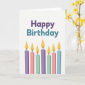 Carte d'anniversaire Bougie sarcelle Violette (Fleur jaune)