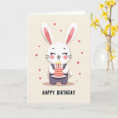 Carte d'anniversaire Bougies Créature Mignonne (Fleur jaune)