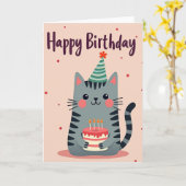 Carte d'anniversaire Bougies de gâteau (Fleur jaune)