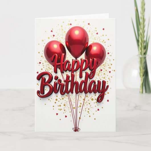 Carte d'anniversaire Boule Rouge (Devant)