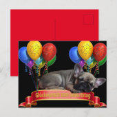 Carte d'anniversaire Bouledogue Français Carte pos (Devant / Derrière)