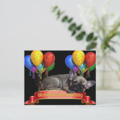 Carte d'anniversaire Bouledogue Français Carte pos (Debout devant)