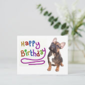 Carte d'anniversaire Bouledogue français Carte pos (Debout devant)