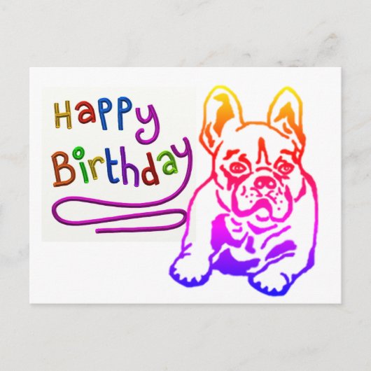 Carte d'anniversaire Bouledogue Français Carte pos (Devant)