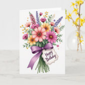 Carte d'anniversaire Bouquet de Jardin (Fleur jaune)