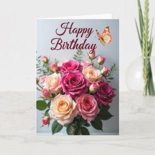 Carte d'anniversaire Bouquet de Roses