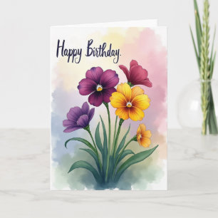 Carte d'anniversaire Bouquet Peint