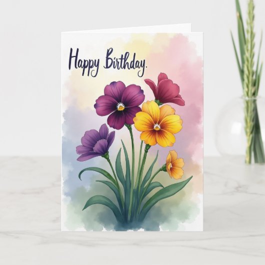 Carte d'anniversaire Bouquet Peint (Devant)