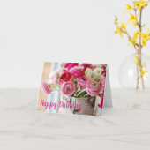 Carte d'anniversaire - Bouquet Shabby Chic (Fleur jaune)
