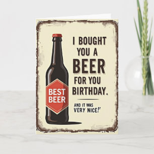 Carte d'anniversaire bouteille vintage