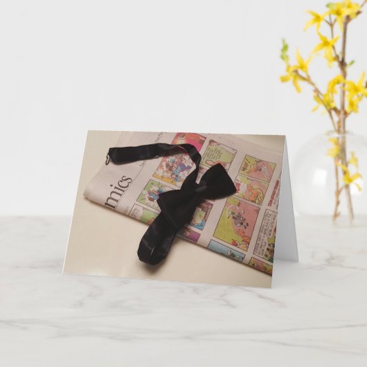 Carte d'anniversaire "Bow Cravate Comics" (Fleur jaune)