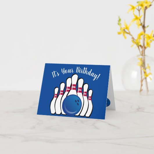 Carte d'anniversaire Bowling Design (Fleur jaune)