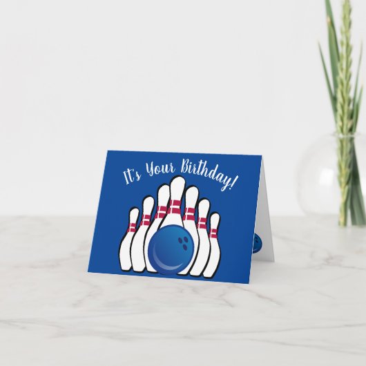 Carte d'anniversaire Bowling Design (Devant)