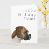 Carte d'anniversaire Boxe Dog Art Déco (Fleur jaune)