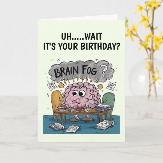 Carte d'anniversaire Brain Fog (Fleur jaune)
