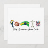 Carte d'anniversaire brésilienne heureuse, Feliz A (Devant / Derrière)