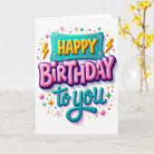 Carte d'anniversaire brillante (Fleur jaune)