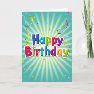 Carte d'anniversaire brillante Burst
