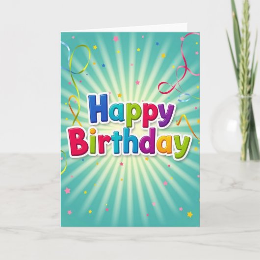 Carte d'anniversaire brillante Burst (Devant)