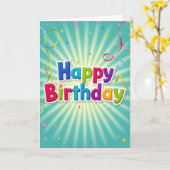 Carte d'anniversaire brillante Burst (Fleur jaune)