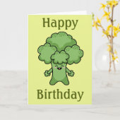 Carte d'anniversaire Broccoli Happy (Fleur jaune)