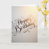 Carte d'anniversaire Bronze Shimmer (Fleur jaune)