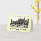Carte d'anniversaire - Bruxelles, Grand-Place (Fleur jaune)