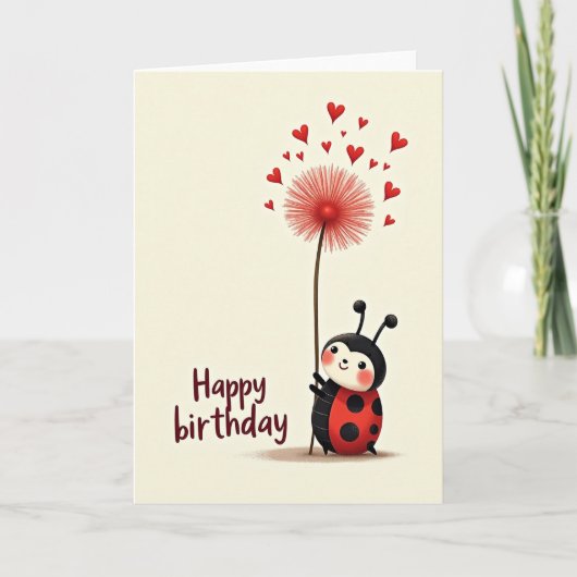 Carte d'anniversaire Bug Heart joyeuse (Devant)